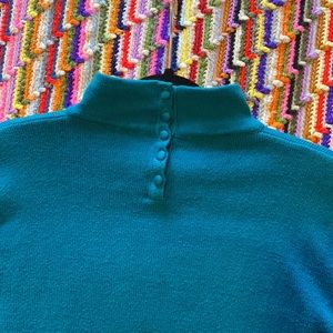 Womens vintage button turtle neck sweater